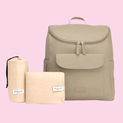 Babymel Lennox Vegan Leather Convertible Backpack Oatmeal - Swanky Boutique
