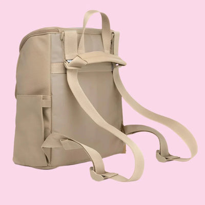 Babymel Lennox Vegan Leather Convertible Backpack Oatmeal - Swanky Boutique