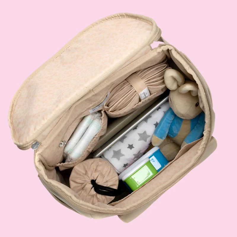 Babymel Lennox Vegan Leather Convertible Backpack Oatmeal - Swanky Boutique