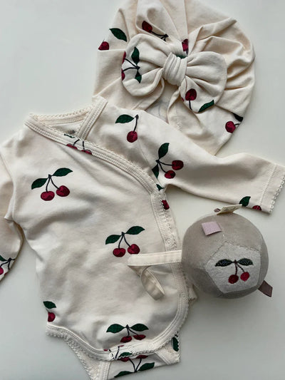 Konges Sloejd - Newborn Body Suit Organic Cotton Ma Grande Cerise - Swanky Boutique