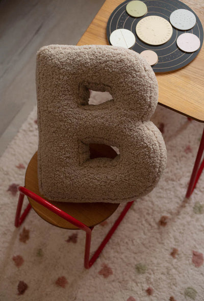 Betty's Home Boucle Letter Cushion B Mocha - Swanky Boutique