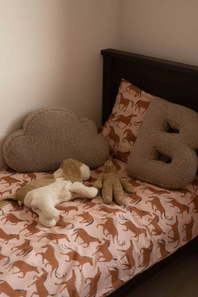 Betty's Home Boucle Letter Cushion B Mocha - Swanky Boutique
