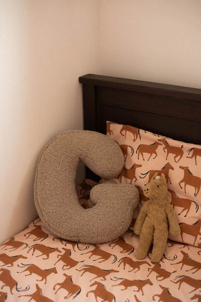 Betty's Home Boucle Letter Cushion G Mocha - Swanky Boutique
