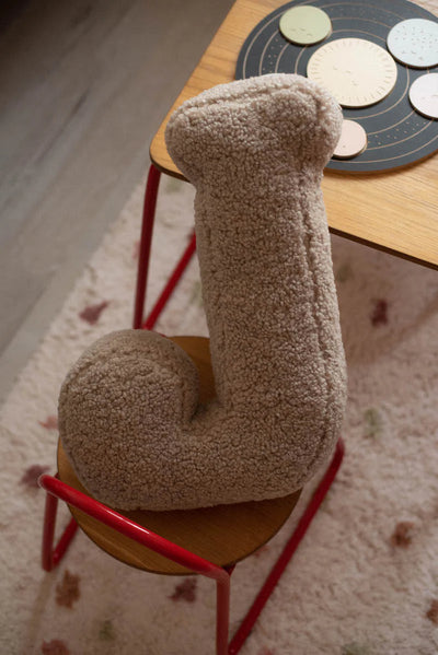 Betty's Home Boucle Letter Cushion J Mocha - Swanky Boutique