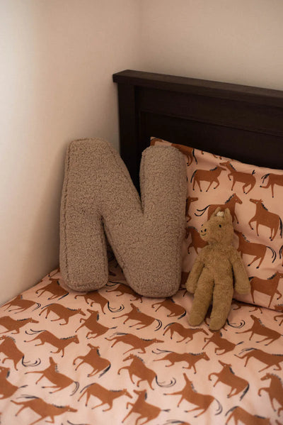Betty's Home Boucle Letter Cushion N Mocha - Swanky Boutique