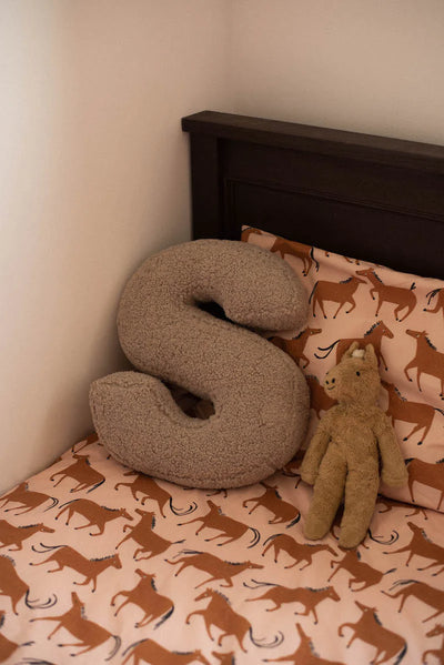 Betty's Home Boucle Letter Cushion S Mocha - Swanky Boutique