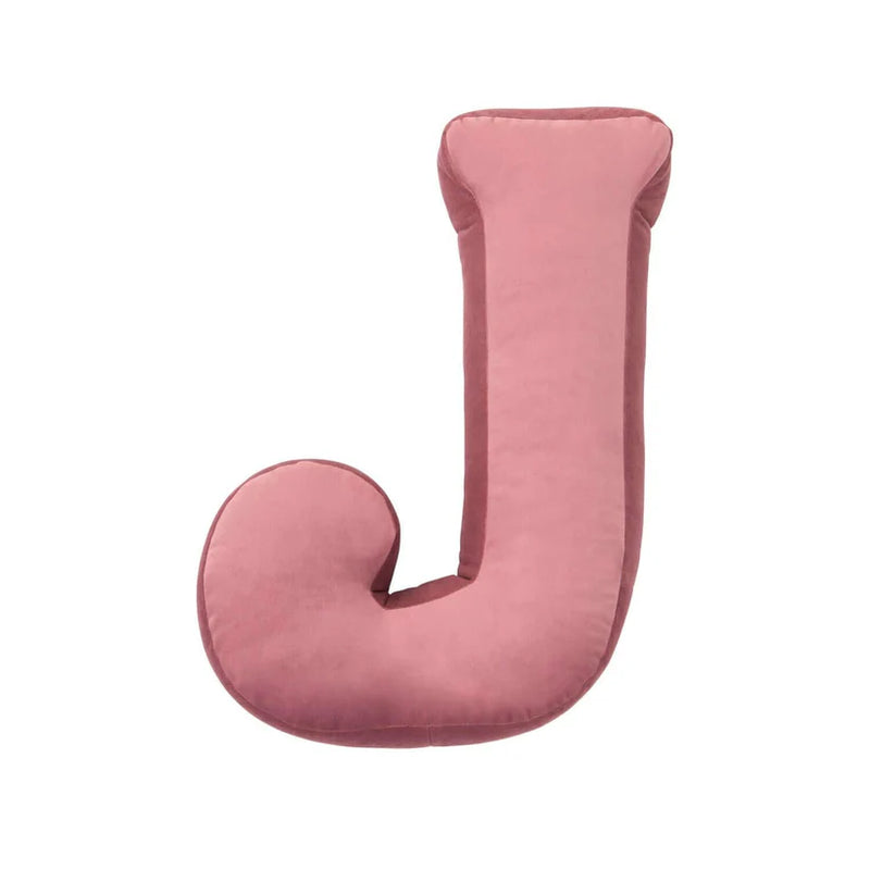 Velvet Letter Cushion Old Rose - J