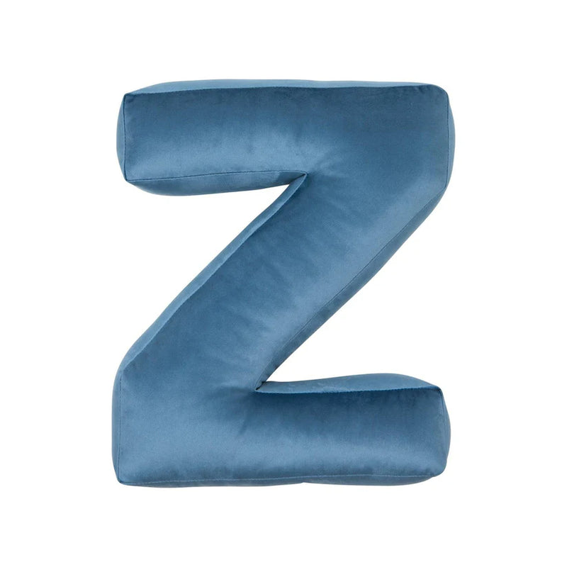 Velvet Letter Cushion Blue - Z