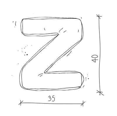 Velvet Letter Cushion Blue - Z