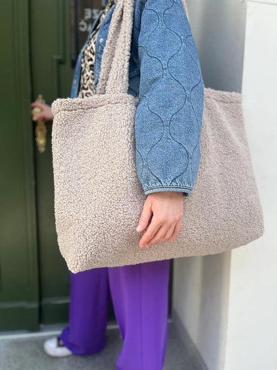 Bettys Home Boucle Shopper Bag Mocha - Swanky Boutique Malta 