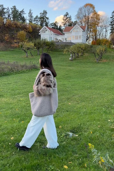 Bettys Home Boucle Shopper Bag Mocha - Swanky Boutique Malta 