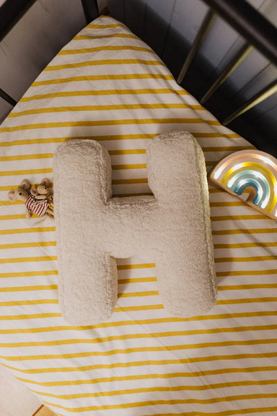 Bettys Home Boucle Letter Cushion Cream - H - Swanky Boutique Malta