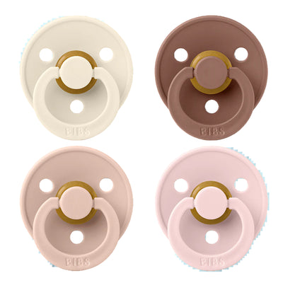 Bibs - Pacifiers, Colour 4 Pack - Ivory Blush Woodchuck Blossom Size 1 - Swanky Boutique Malta