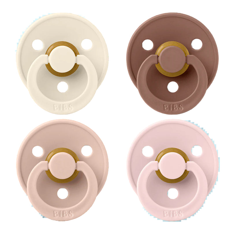 Bibs - Pacifiers, Colour 4 Pack - Ivory Blush Woodchuck Blossom Size 1 - Swanky Boutique Malta