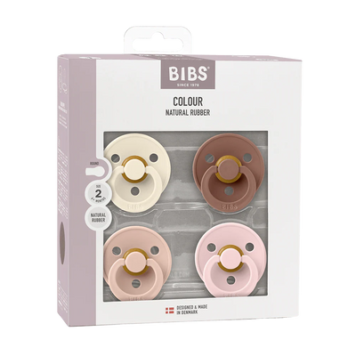 Bibs - Pacifiers, Colour 4 Pack - Ivory Blush Woodchuck Blossom Size 1 - Swanky Boutique Malta