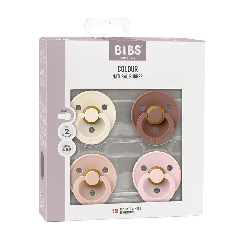 Bibs - Pacifiers, Colour 4 Pack - Ivory Blush Woodchuck Blossom Size 1 - Swanky Boutique Malta
