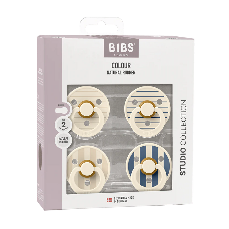 Bibs - Pacifiers, Colour 4 Pack - Ivory Vanilla Mix Pin Ivory Steel Blue Mix - Swanky Boutique Malta 