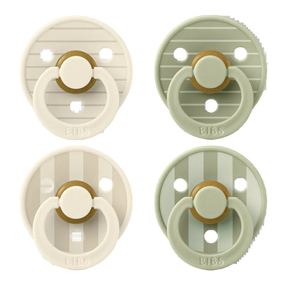 Bibs - Pacifiers, Colour 4 Pack -Pin Ivory Vanilla Mix Pin Sage Mix - Swanky Boutique Malta 