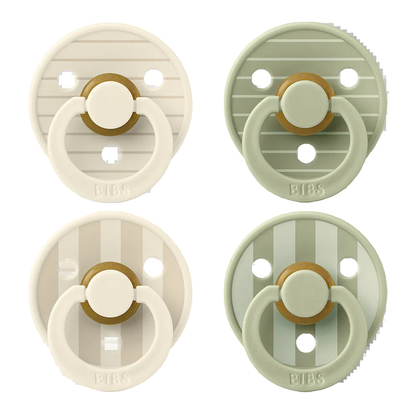 Bibs - Pacifiers, Colour 4 Pack -Pin Ivory Vanilla Mix Pin Sage Mix - Swanky Boutique Malta 