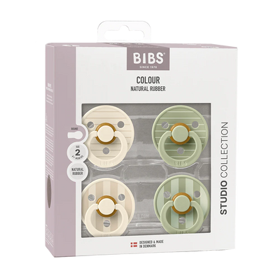 Bibs - Pacifiers, Colour 4 Pack -Pin Ivory Vanilla Mix Pin Sage Mix - Swanky Boutique Malta 