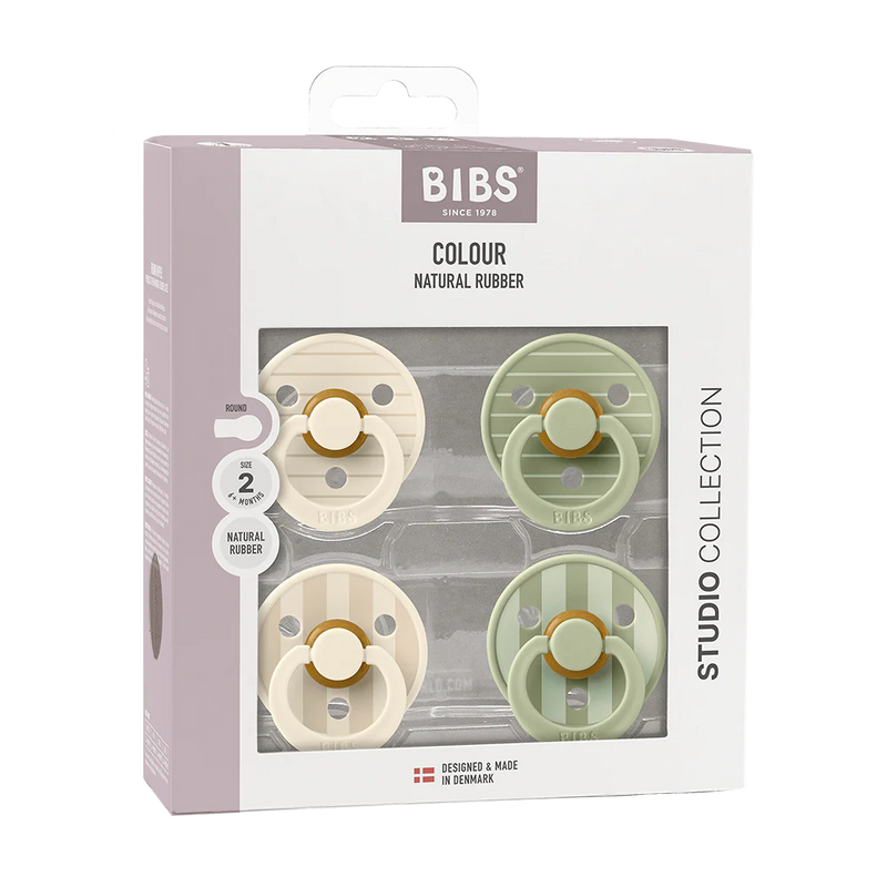 Bibs - Pacifiers, Colour 4 Pack -Pin Ivory Vanilla Mix Pin Sage Mix - Swanky Boutique Malta 