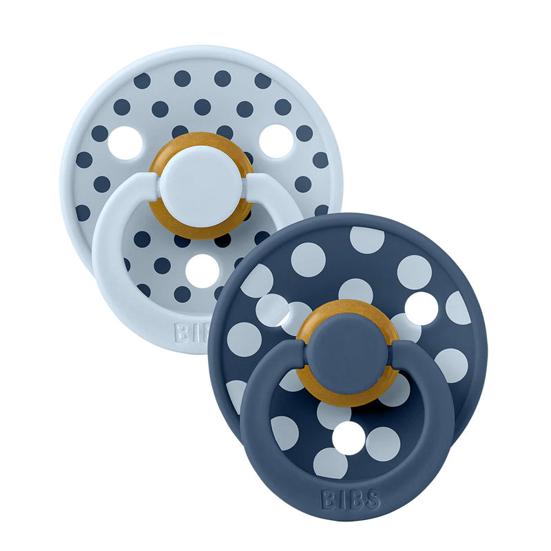 Pacifiers, STUDIO Colour 2-Pack - Polka, Baby Blue/Steel Blue – Swanky ...