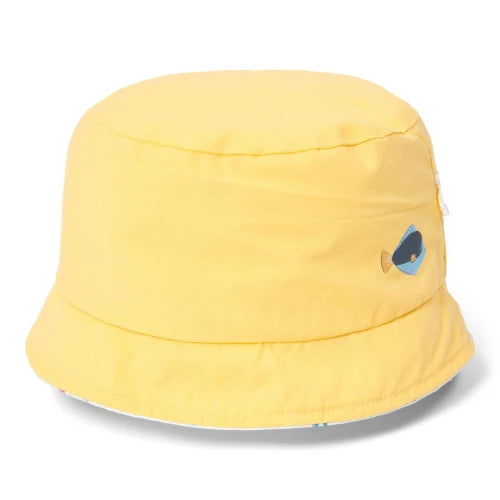 Little Dutch - Sun Hat, Reversible - Honey Yellow / Ocean Treasures - Swanky Boutique