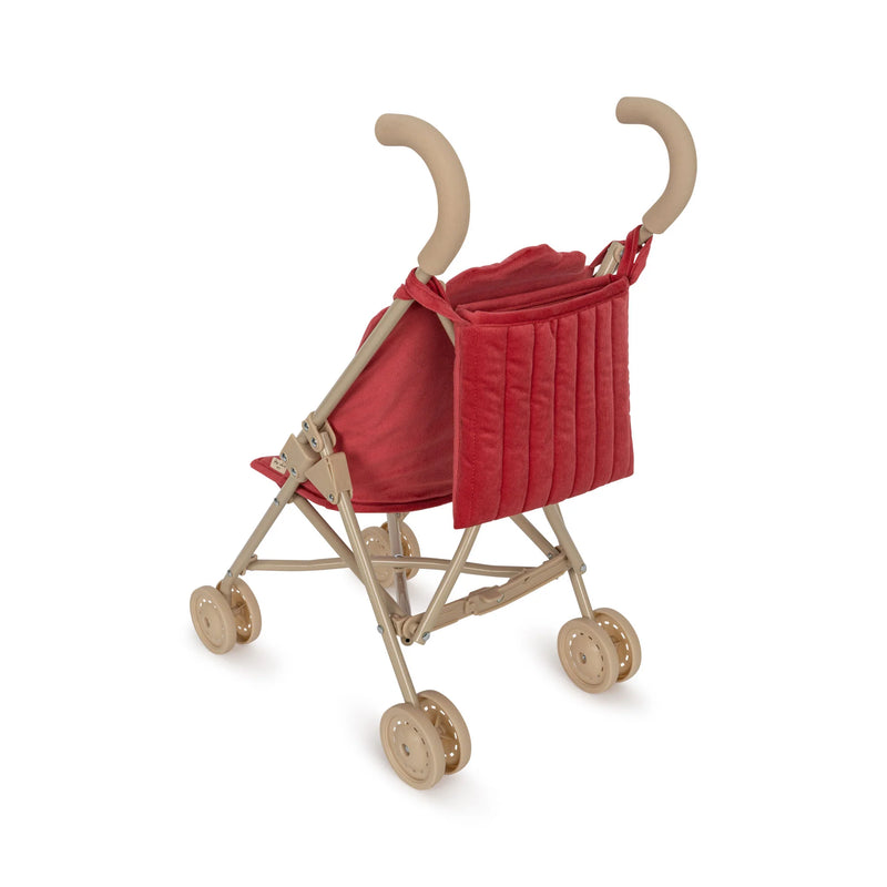 Konges Sloejd - Doll Stroller Foldable Corduroy Red - Swanky Boutique