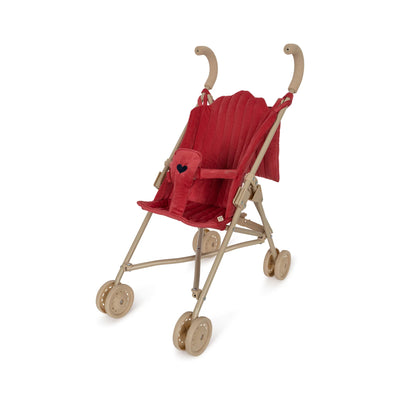 Konges Sloejd - Doll Stroller Foldable Corduroy Red - Swanky Boutique