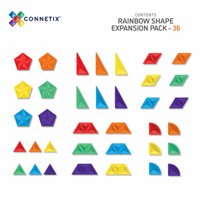 Connetix - Magnetic Tiles Rainbow Shape Expansion Pack (36 Pieces) - Swanky Boutique