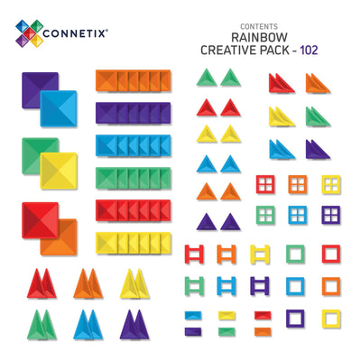 Connetix - Magnetic Tiles Rainbow Creative Pack (102 Pieces) - Swanky Boutique