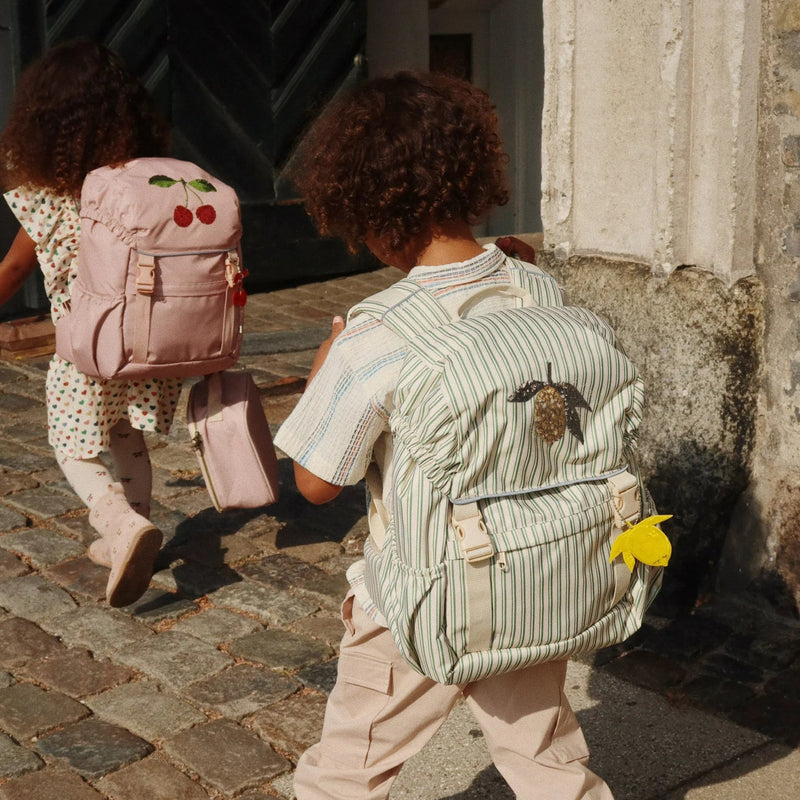 Backpack, Clover - Green Stripe Lemon (Height 36cm)