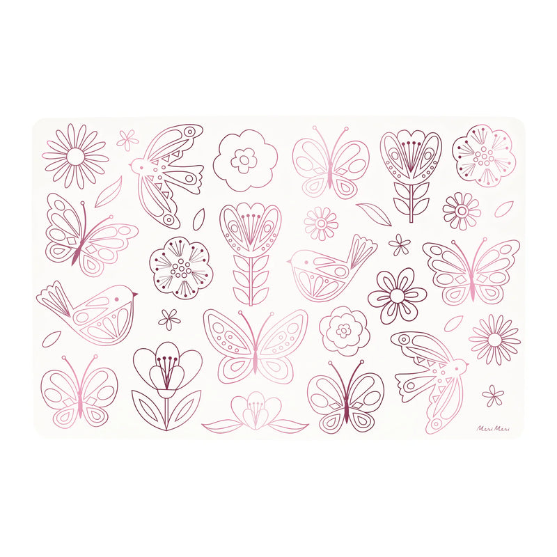 Meri Meri Colouring Placemats - Butterflies & Flowers - Swanky Boutique Malta 