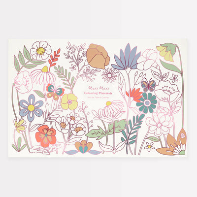 Meri Meri Colouring Placemats - Butterflies & Flowers - Swanky Boutique Malta 