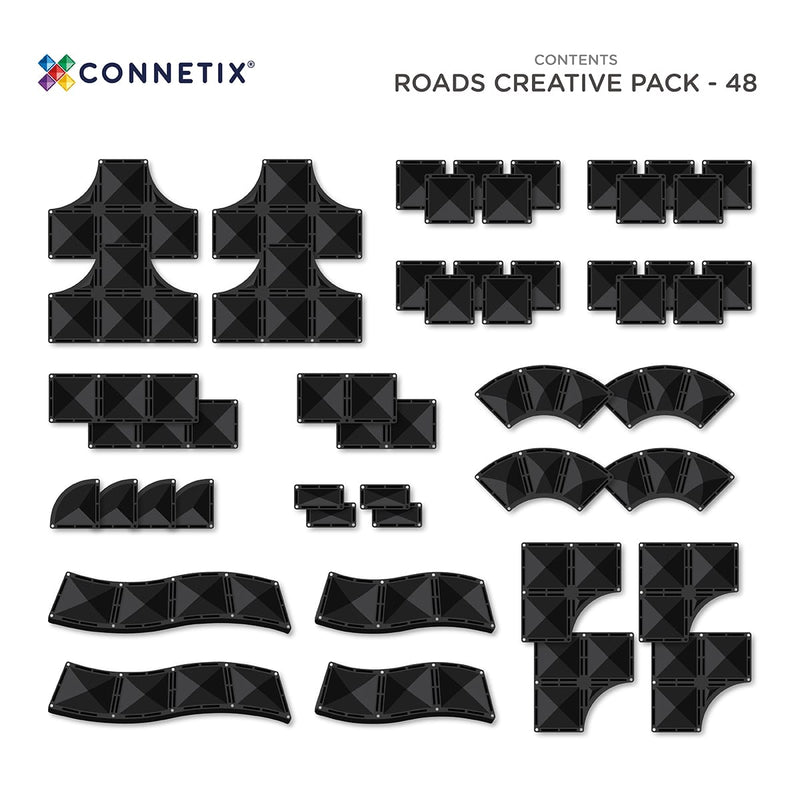 Connetix Creative Roads Pack 48 Pieces - Swanky Boutique