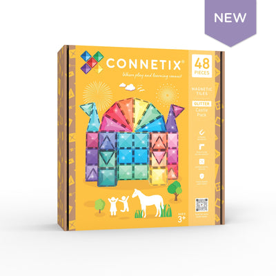 Connetix Glitter Castle Pack 48 pc - Swanky Boutique Malta 