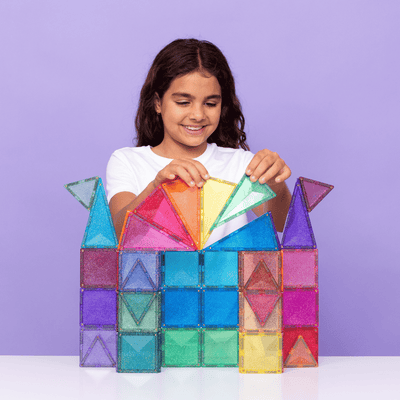 Connetix Glitter Castle Pack 48 pc - Swanky Boutique Malta 