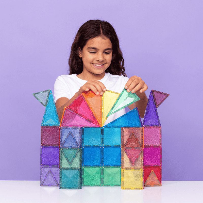 Connetix Glitter Castle Pack 48 pc - Swanky Boutique Malta 