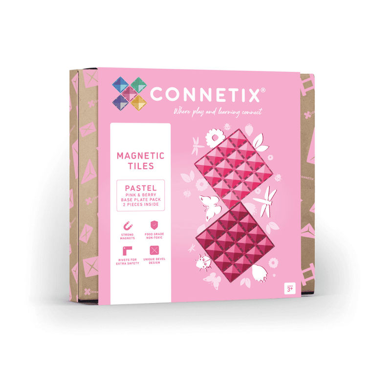 Connetix Pastel Pink & Berry Base Plate 2 pc - Swanky Boutique Malta