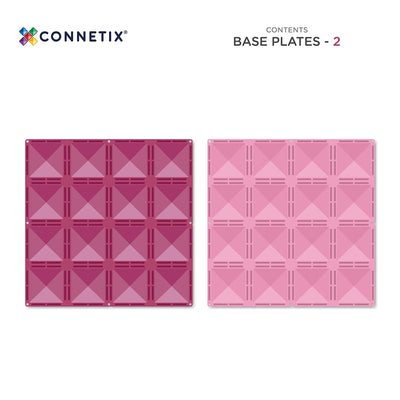 Connetix Pastel Pink & Berry Base Plate 2 pc - Swanky Boutique Malta