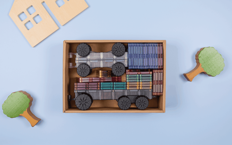 Magnetic Tiles, Pastel Rainbow - Transport Pack (50 Pieces)