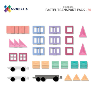 Connetix - Transport Pack Pastel Rainbow 50 pieces - Swanky Boutique