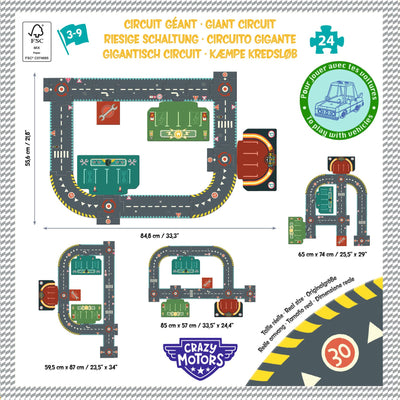 Djeco - Crazy Motors Giant City Circuit 24 Pieces - Swanky Boutique
