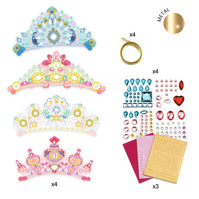 Djeco - Creative Activity Kit, Do It Yourself 4 Tiaras (5+ Years) - Swanky Boutique
