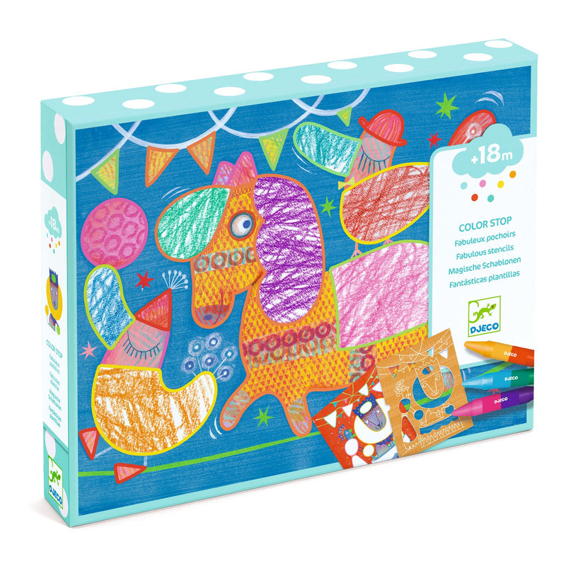 Djeco - Colouring Activity Kit Inc 3 Dual Crayons Animals (18+ Months) - Swanky Boutique