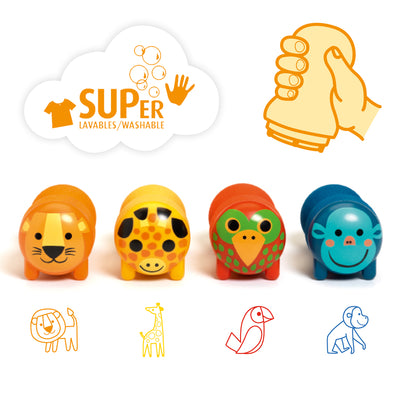 Stamps, 4-Pack - Animals Super Washable (18+Months)