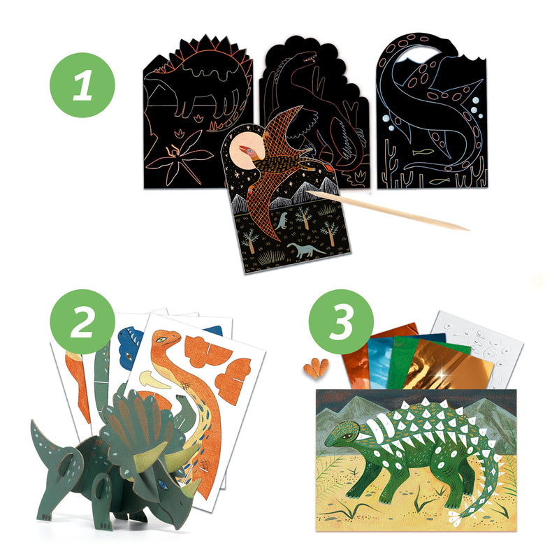 Djeco - Activity Kit Inc 6 Craft Activities The World of Dinosaurs (6-10 Years) - Swanky Boutique