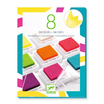 djeco - ink pad for stamps 8 colours pop colours - swanky boutique malta