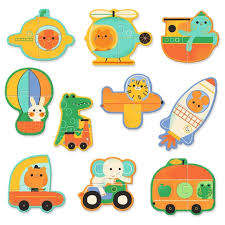 Djeco - Puzzle, Duo - Vehicles (10 Puzzles) - Swanky Boutique Malta 