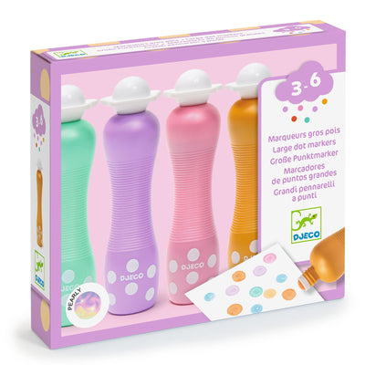 Djeco- Chunky Foam Markers, Ultra Washable- 4 Pack- Pearly -Swanky Boutique Malta